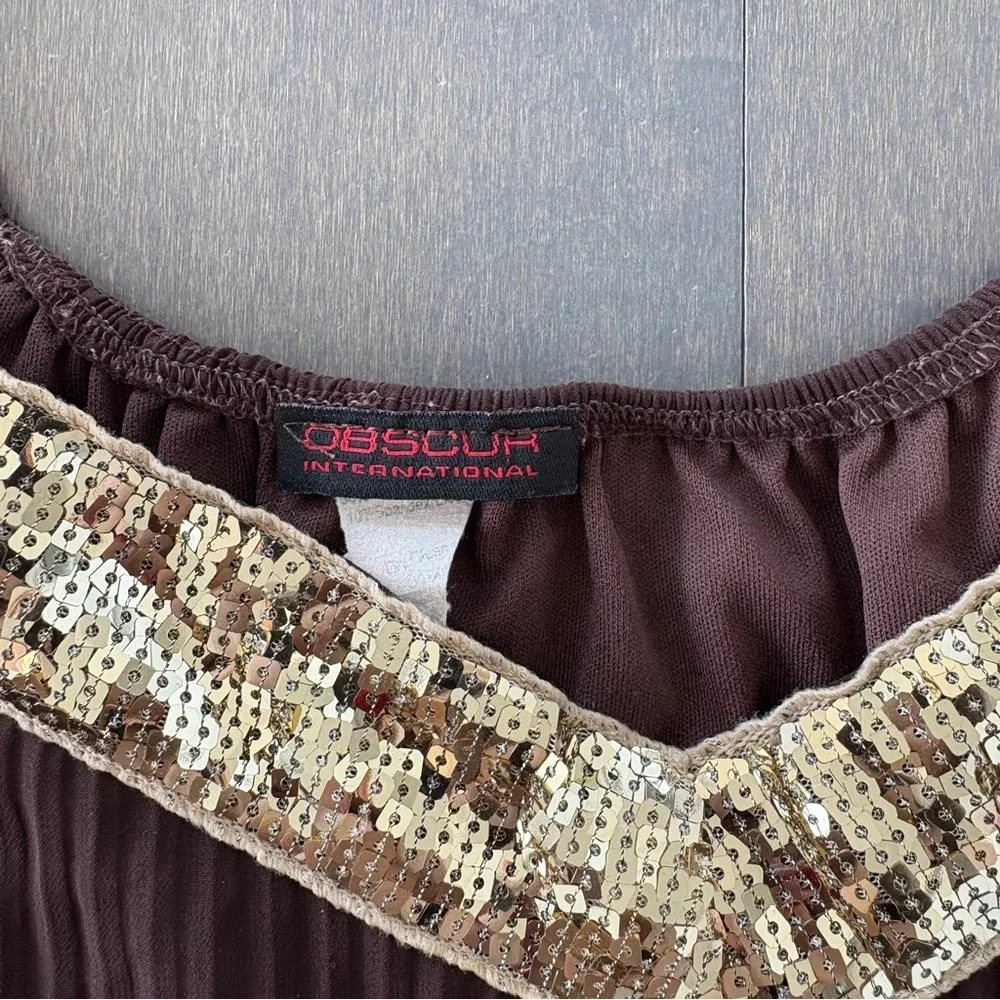 Vintage Brown Ruffled Top - Picture 3 of 3